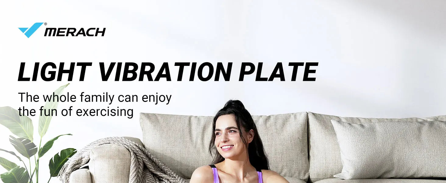 MERACH Vibration Plate Exercise Machine with Light Whole Body Workout Power Vibrate Platform Vibration Plate Lymphatic Drainage