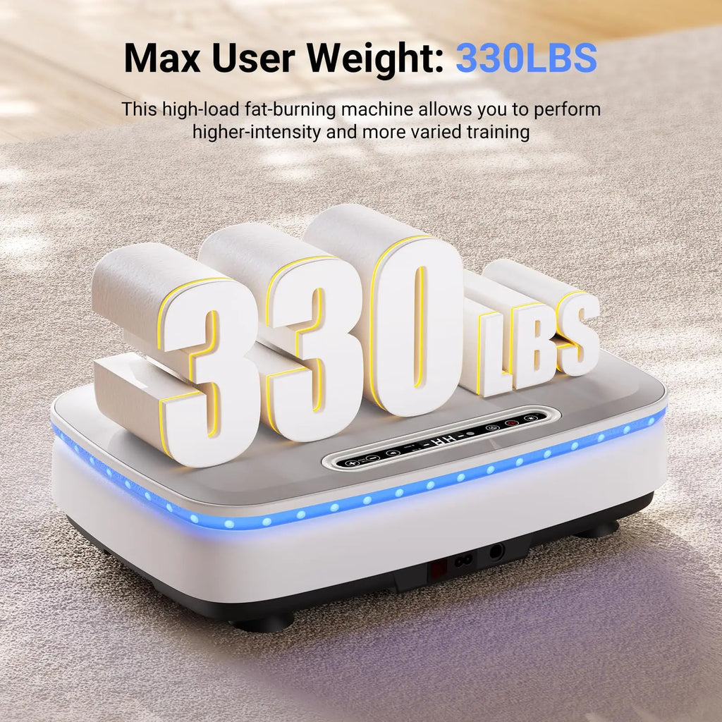 MERACH Vibration Plate Exercise Machine with Light Whole Body Workout Power Vibrate Platform Vibration Plate Lymphatic Drainage
