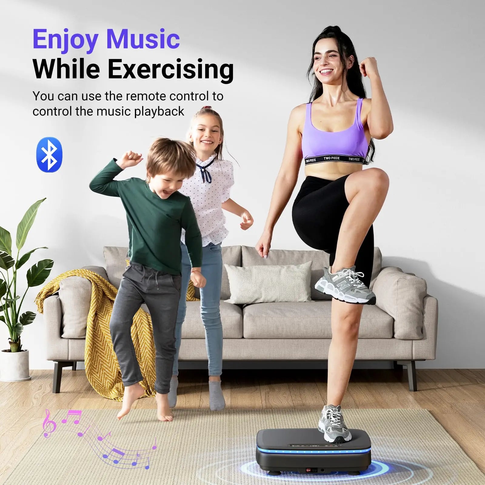 MERACH Vibration Plate Exercise Machine with Light Whole Body Workout Power Vibrate Platform Vibration Plate Lymphatic Drainage