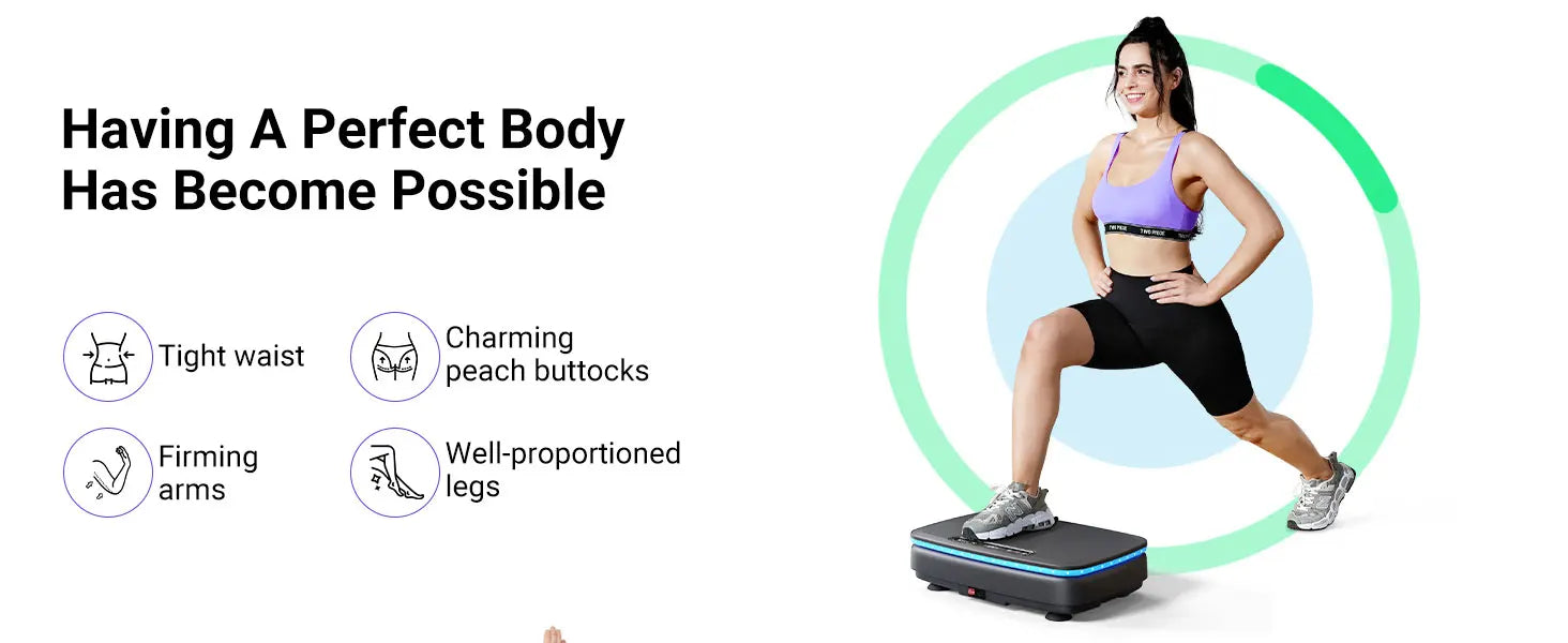 MERACH Vibration Plate Exercise Machine with Light Whole Body Workout Power Vibrate Platform Vibration Plate Lymphatic Drainage