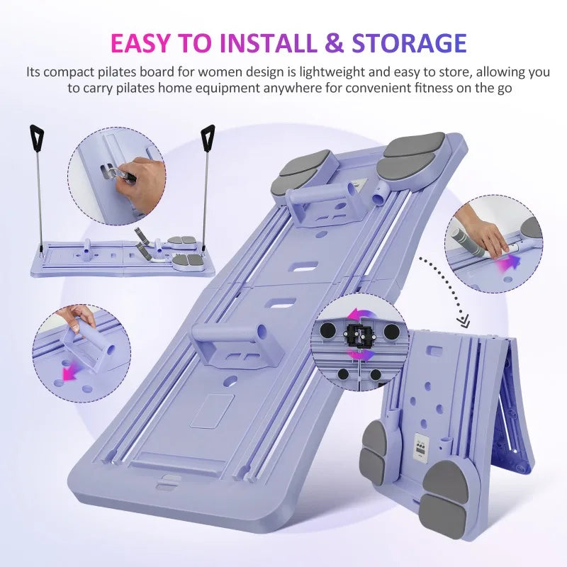 Wholesale Multi-purpose Foldable Pilates Reformer With Timer Gym Accessories Ab Exercise Pilates Fitness Training Board