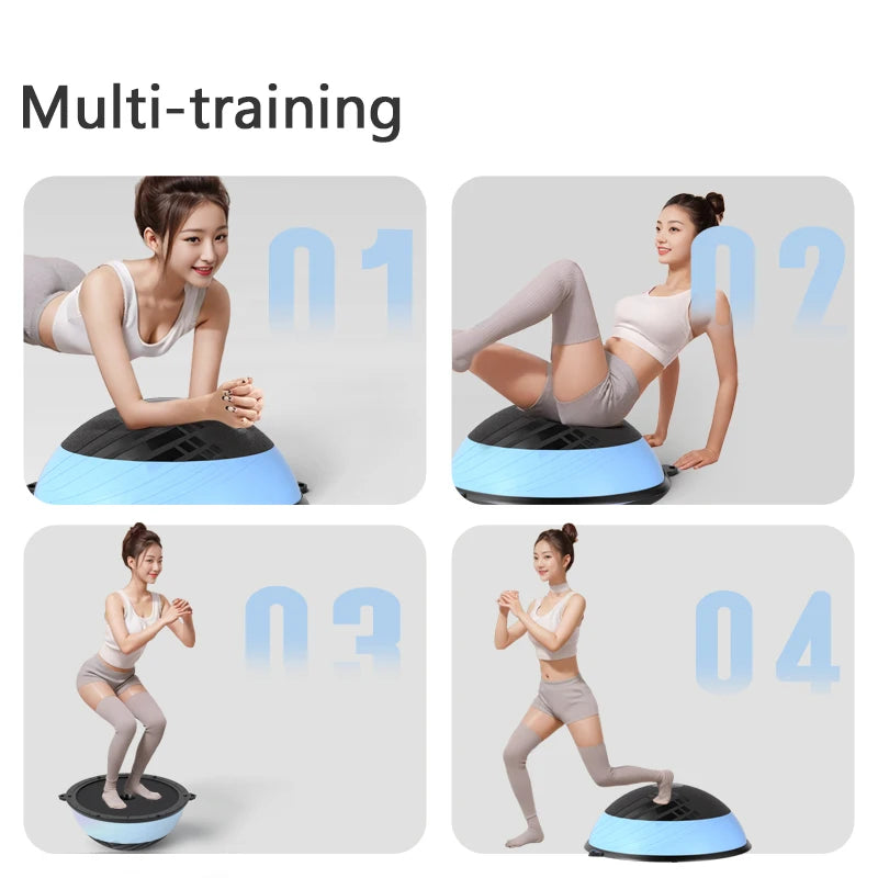 New LERPIO Safe & Explosion-Proof PVC Durable Blue/Pink Pilates Fitness Half Ball Thickened Yoga Balance Ball Equipment