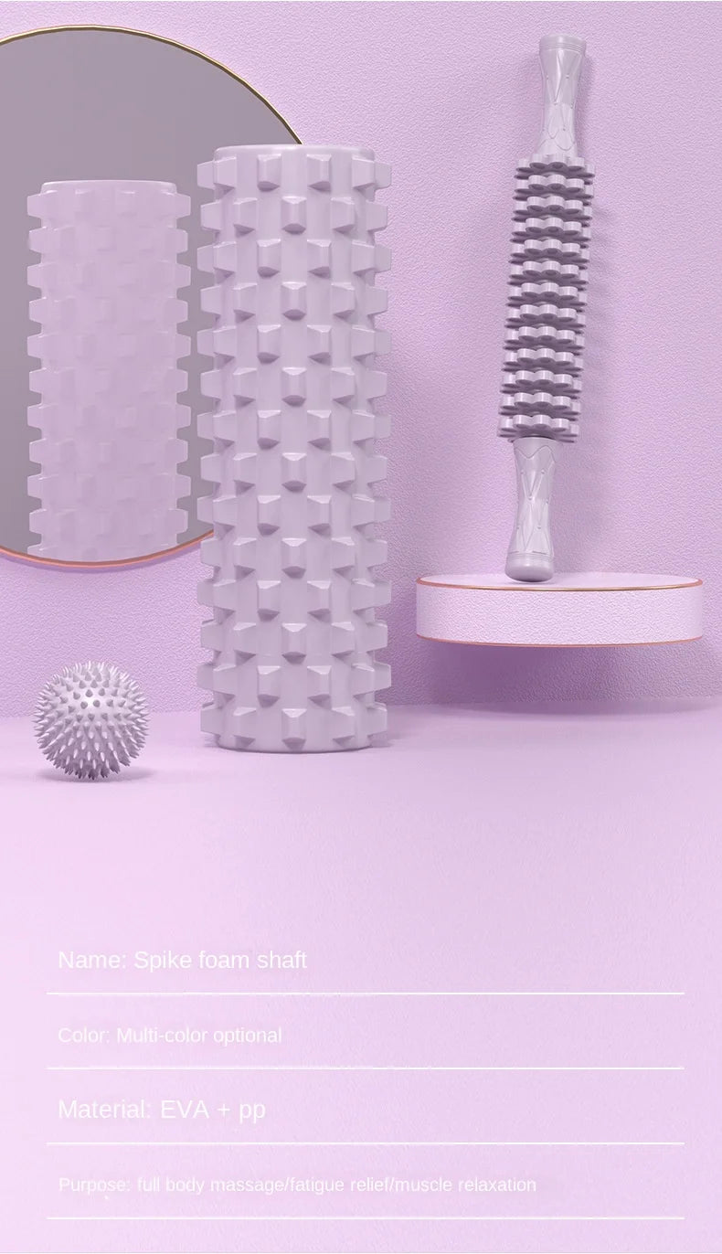Wholesale Yoga and Pilates Sports Muscle Massage Relaxers, Foam Rollers, Fascia Balls, and Massage Stick Three-piece Sets
