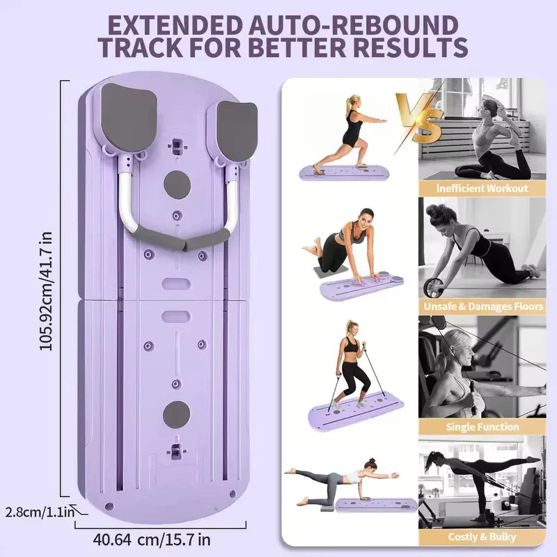 Wholesale Multi-purpose Foldable Pilates Reformer With Timer Gym Accessories Ab Exercise Pilates Fitness Training Board