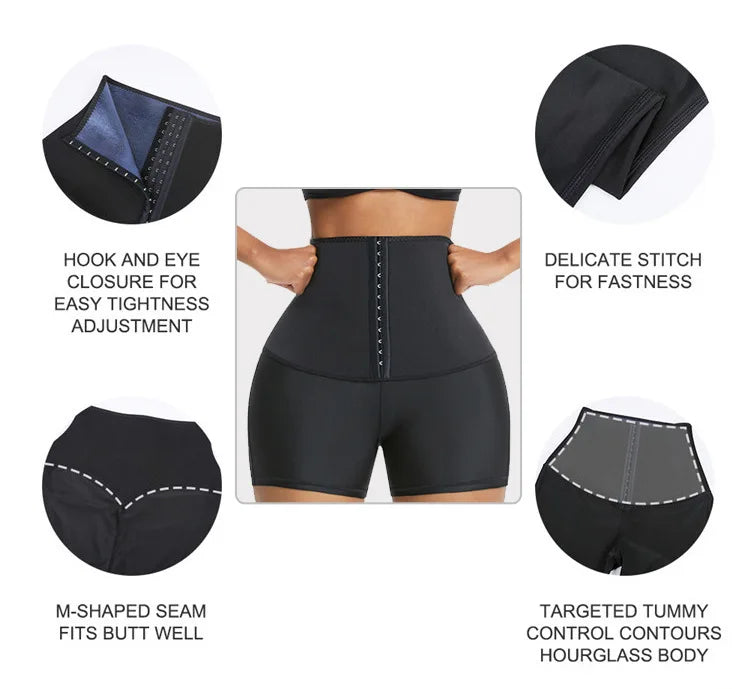 Sauna Suit Sweat Pants With High Waist Slimming Shorts Compression Thermo Workout Fitness Thighs Body Shaper