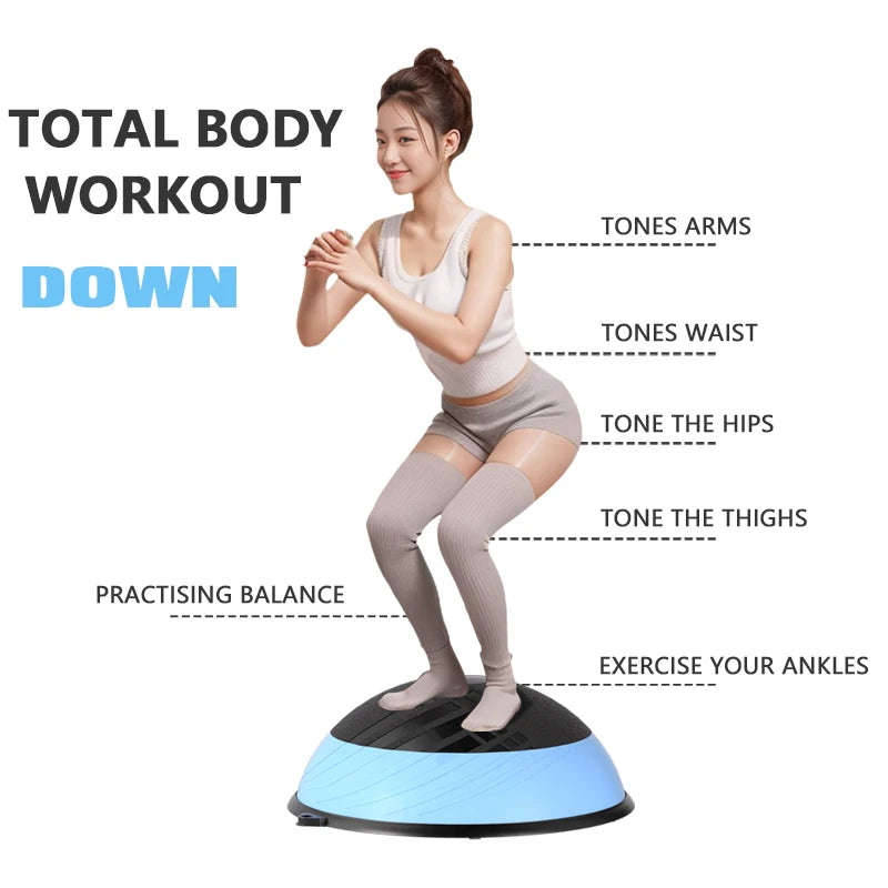 New LERPIO Safe & Explosion-Proof PVC Durable Blue/Pink Pilates Fitness Half Ball Thickened Yoga Balance Ball Equipment