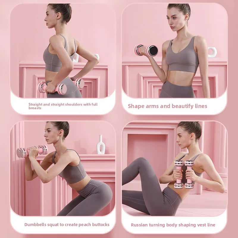 New Women's 5kg Stainless Steel Adjustable Dumbbells Pair of Electroplated Home Fitness Handheld Barbell Set Custom Logo