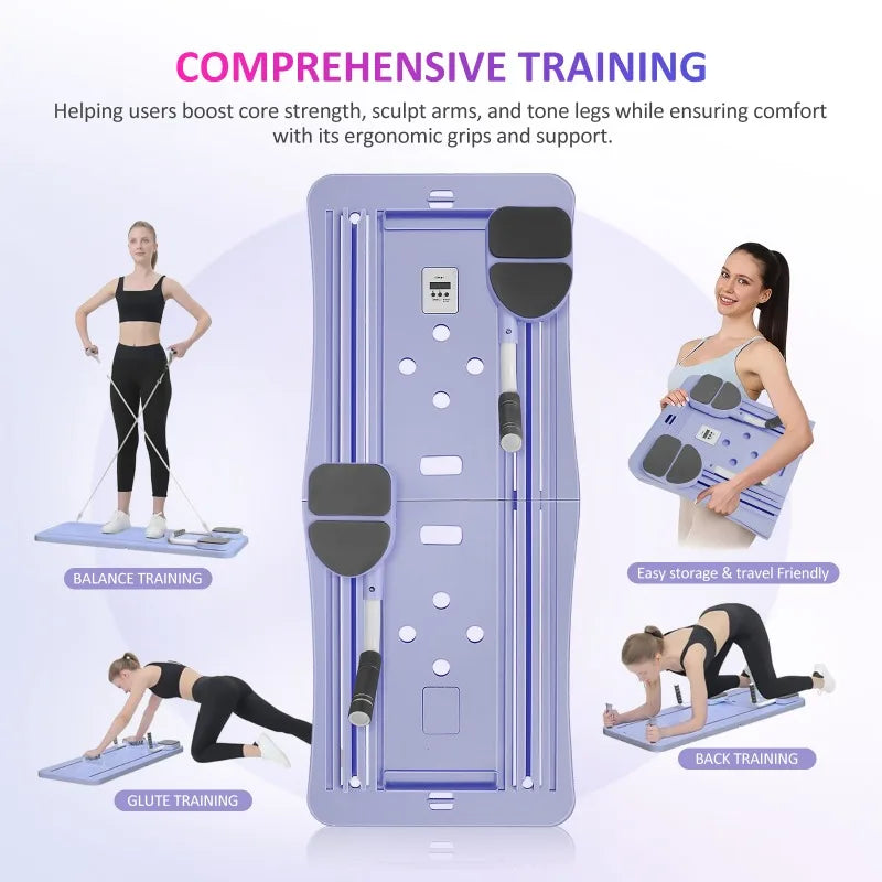Wholesale Multi-purpose Foldable Pilates Reformer With Timer Gym Accessories Ab Exercise Pilates Fitness Training Board