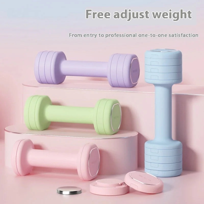 New Women's 5kg Stainless Steel Adjustable Dumbbells Pair of Electroplated Home Fitness Handheld Barbell Set Custom Logo