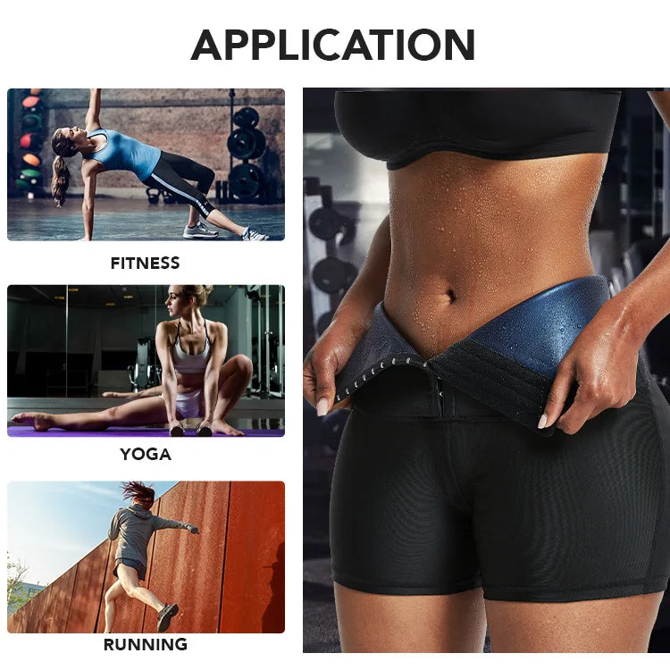 Sauna Suit Sweat Pants With High Waist Slimming Shorts Compression Thermo Workout Fitness Thighs Body Shaper