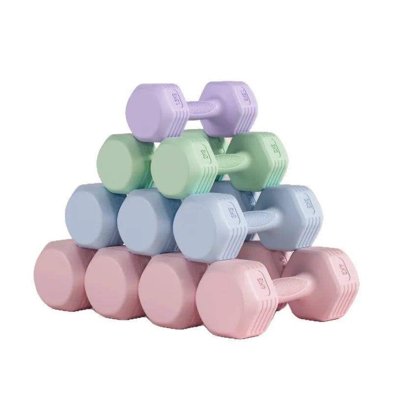 Women's Fitness Home Dumbbell Integrated Arm Muscle Training Belly Slimming Rubber Coated Small Dumbbells FKD001