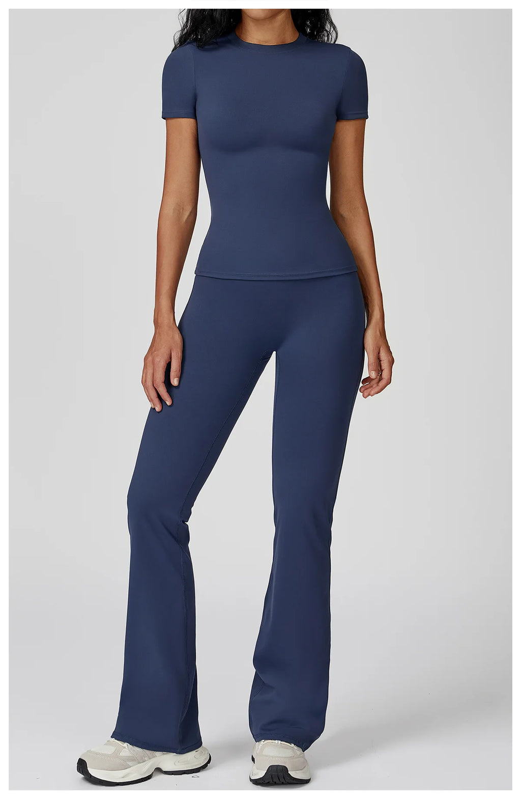 Women  Yoga Set 2PCS Workout Set Sportswear Gym Clothing Fitness Long Sleeve High Waist Leggings Cycling Shorts Sports Suits