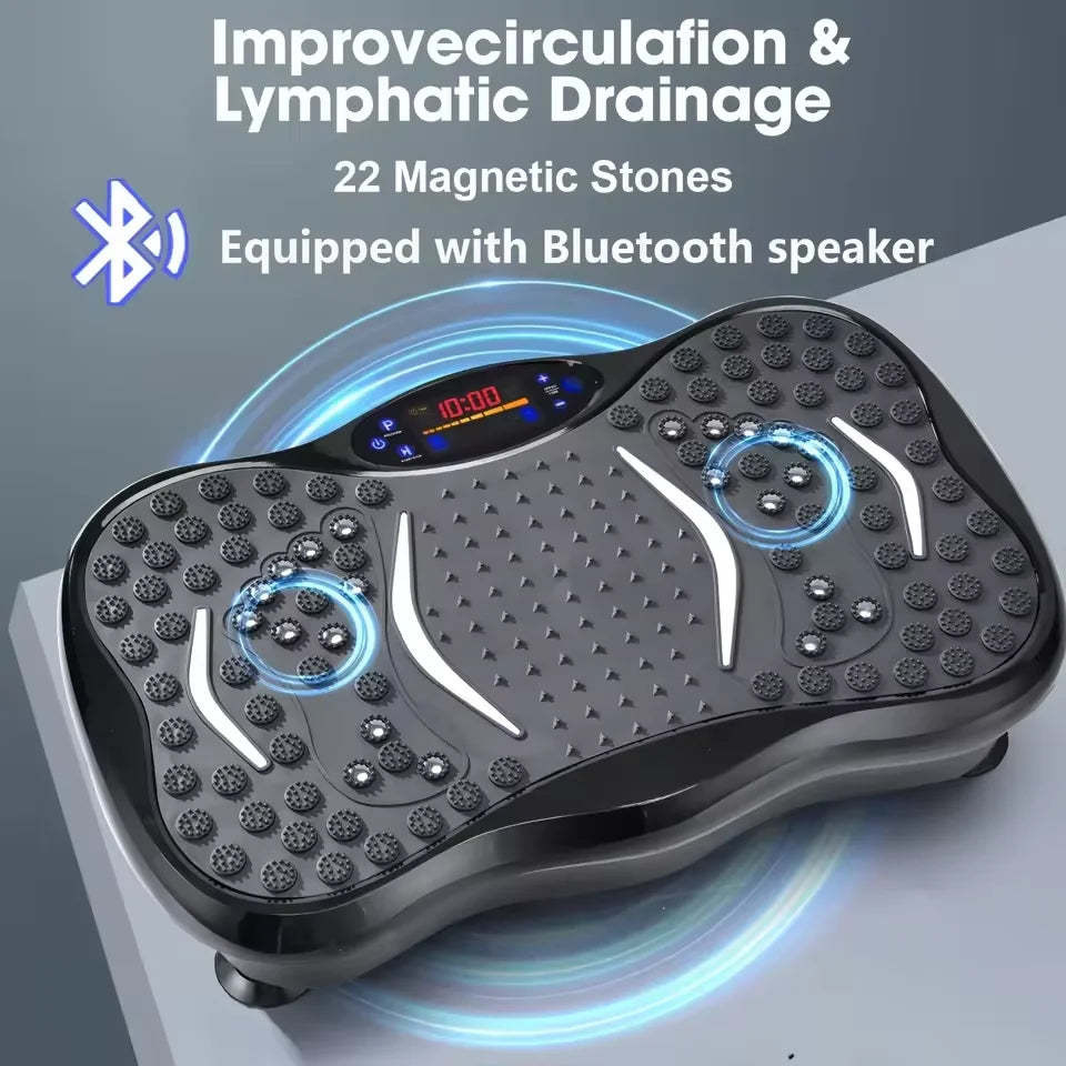 Vibration Plate Exercise Machine Bluetooth-Compatible Rhythm Machine Adjustable Speed Full Body Shaker Workout Vibrate Platform