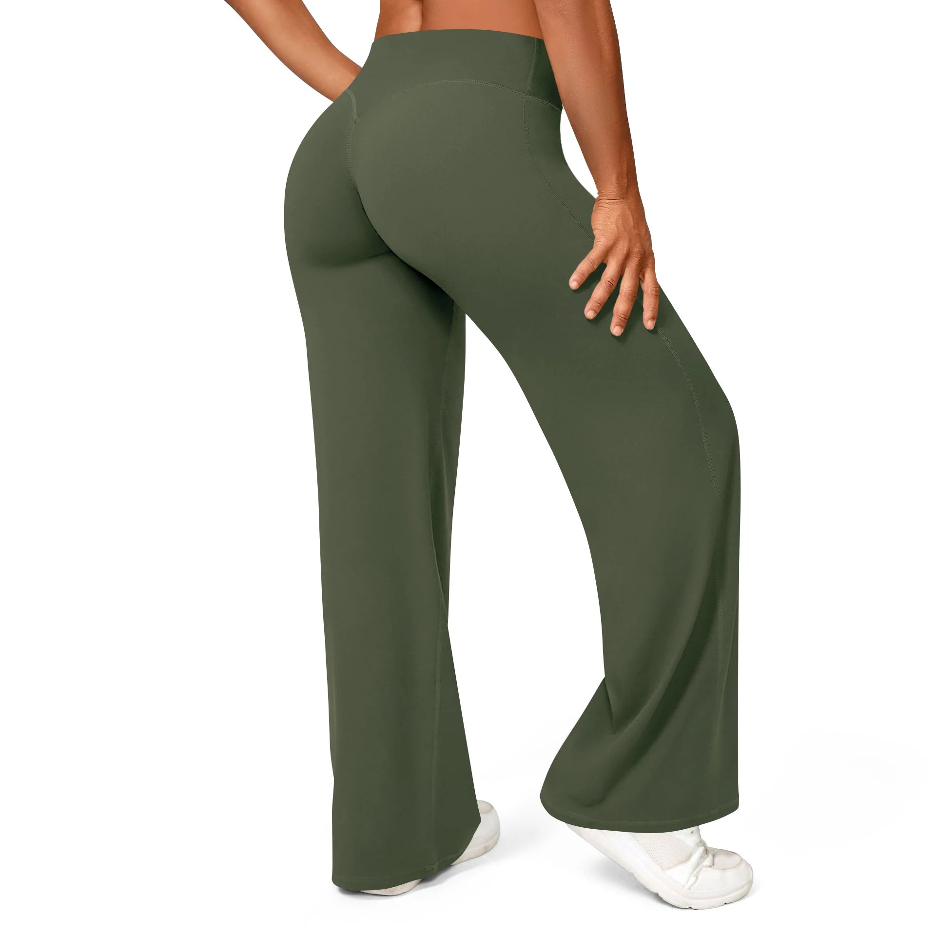 STOUREG Sport Trousers Straight-Leg Pants Ultra Soft Butter Fabric Women's Mid-Waist Yoga Pants GYM Naked Feel Pilates Running