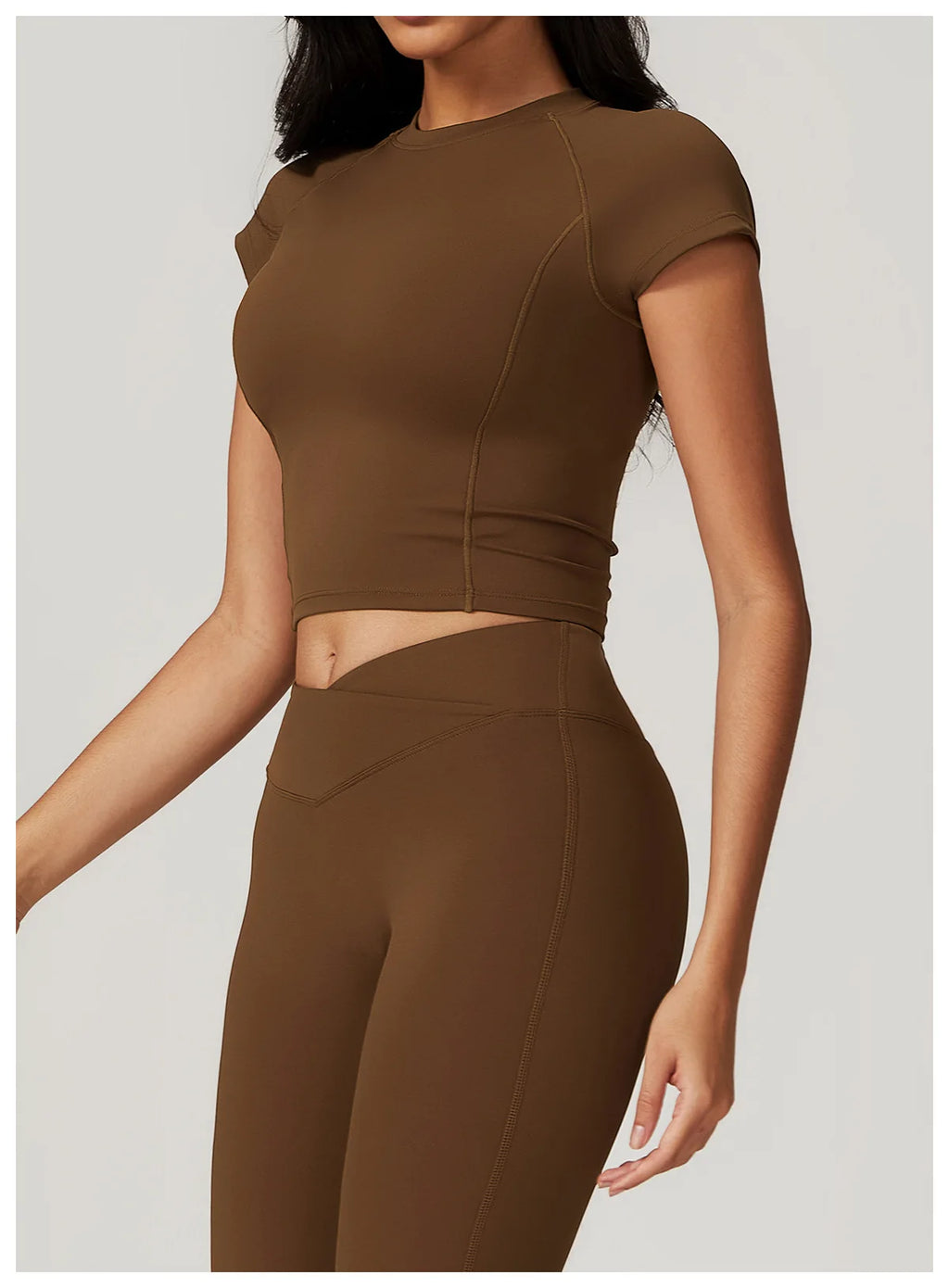 Women Sportswear Yoga Set 2PCS Sport Suit Gym Workout Clothes Short Sleeve Gym Crop Top High Waist Leggings Fitness Sports Wear