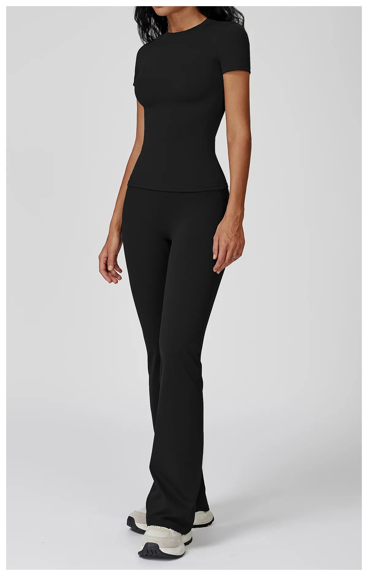 Women  Yoga Set 2PCS Workout Set Sportswear Gym Clothing Fitness Long Sleeve High Waist Leggings Cycling Shorts Sports Suits