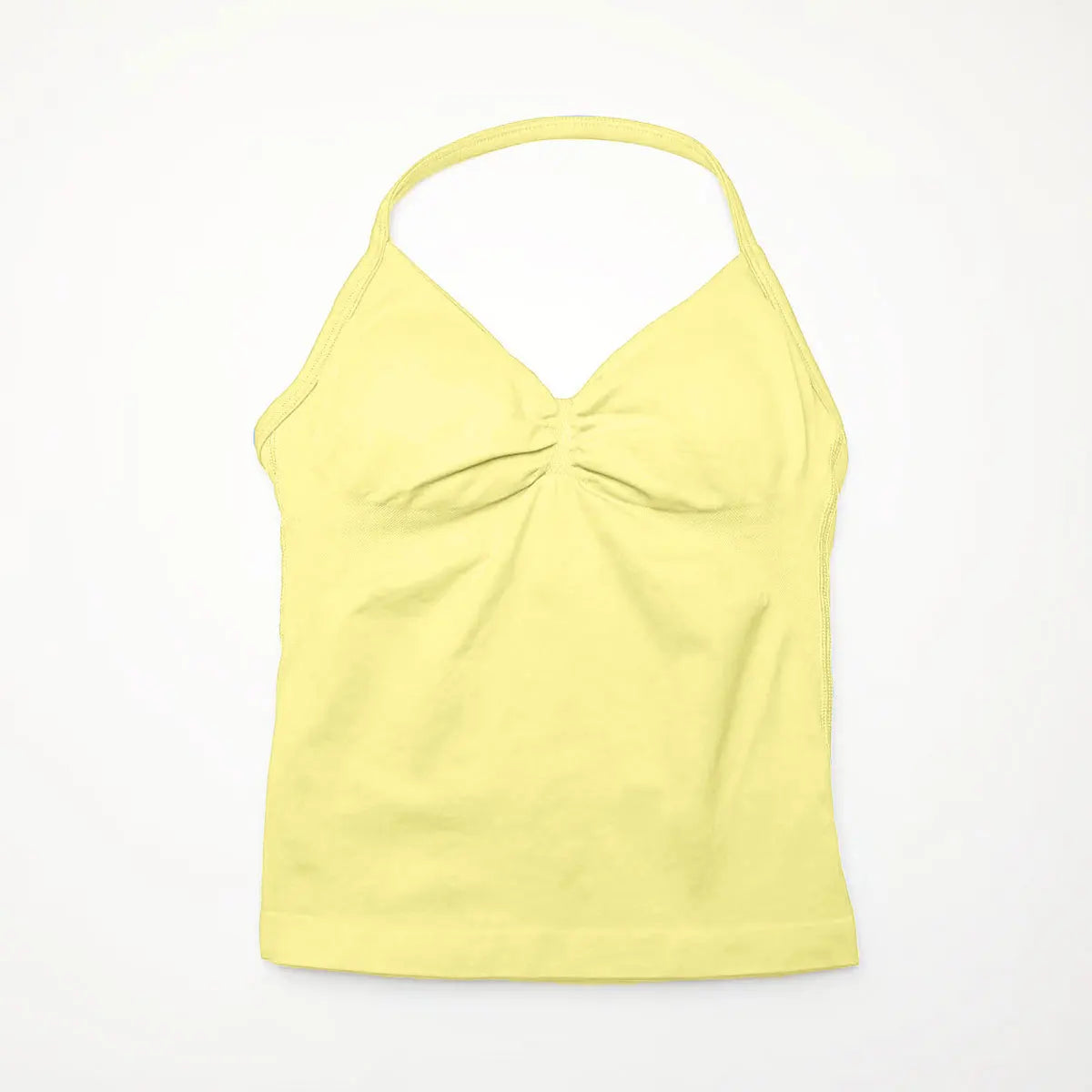 NCLAGEN Gym Longline Strappy Top Women Seamless Yoga Tank With Removable Pads V Neck Workout Clothes Sports Running Fitness Vest