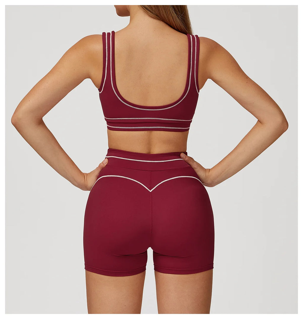 Women's Tracksuit Yoga Set 2PCS Sport Suit Gym Wear Workout Clothes Gym Outfits High Waist Legging Fitness Bra Set Sports Suits