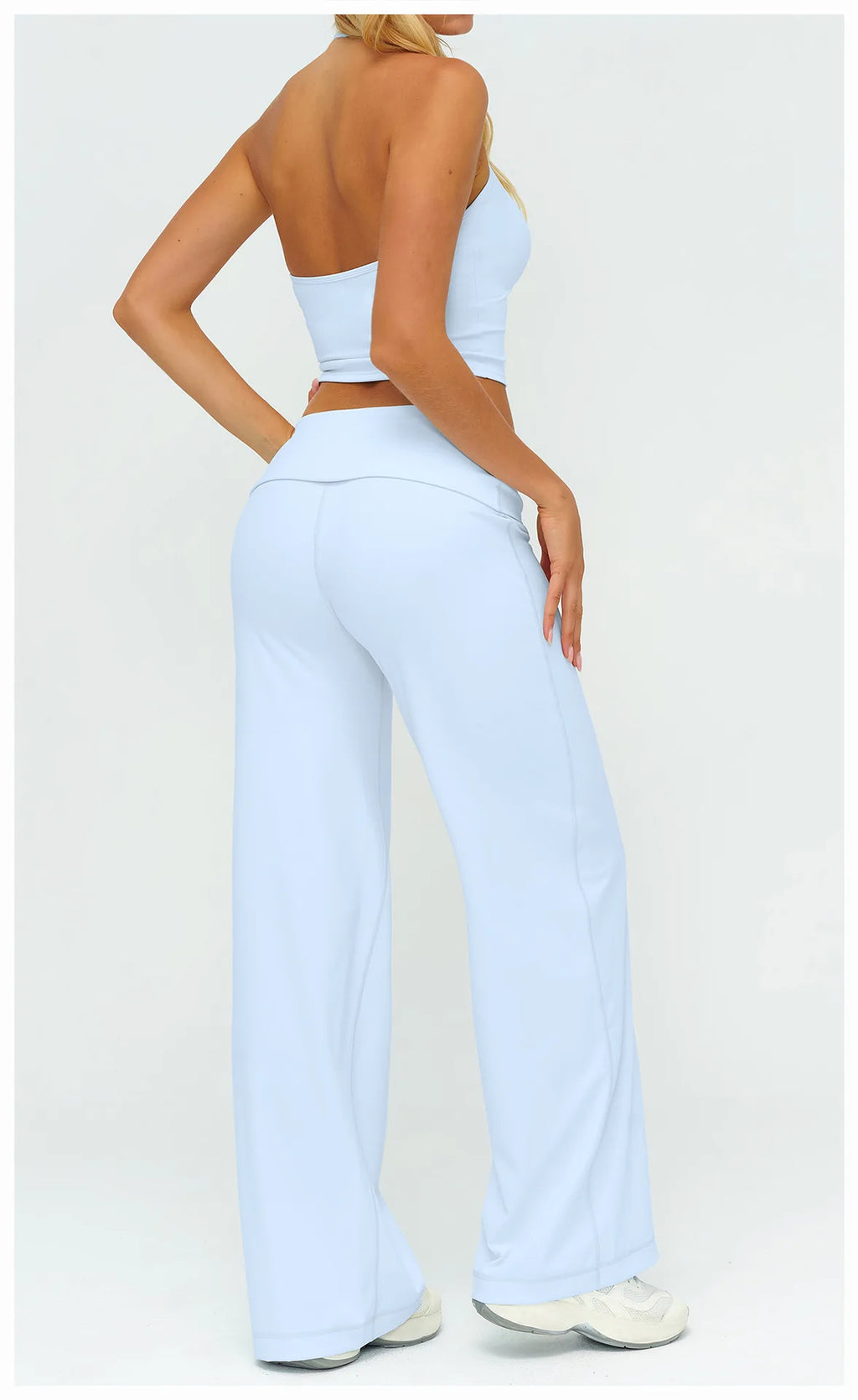 Wide-leg Pants Yoga Fitness Exercise Elastic Bell Bottom Pants Gym Clothing Women Casual Outdoor Running Sports Yoga Pants