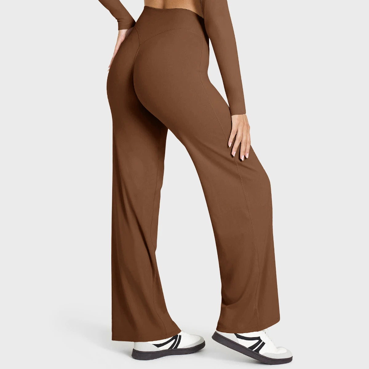 STOUREG Sport Trousers Straight-Leg Pants Ultra Soft Butter Fabric Women's Mid-Waist Yoga Pants GYM Naked Feel Pilates Running