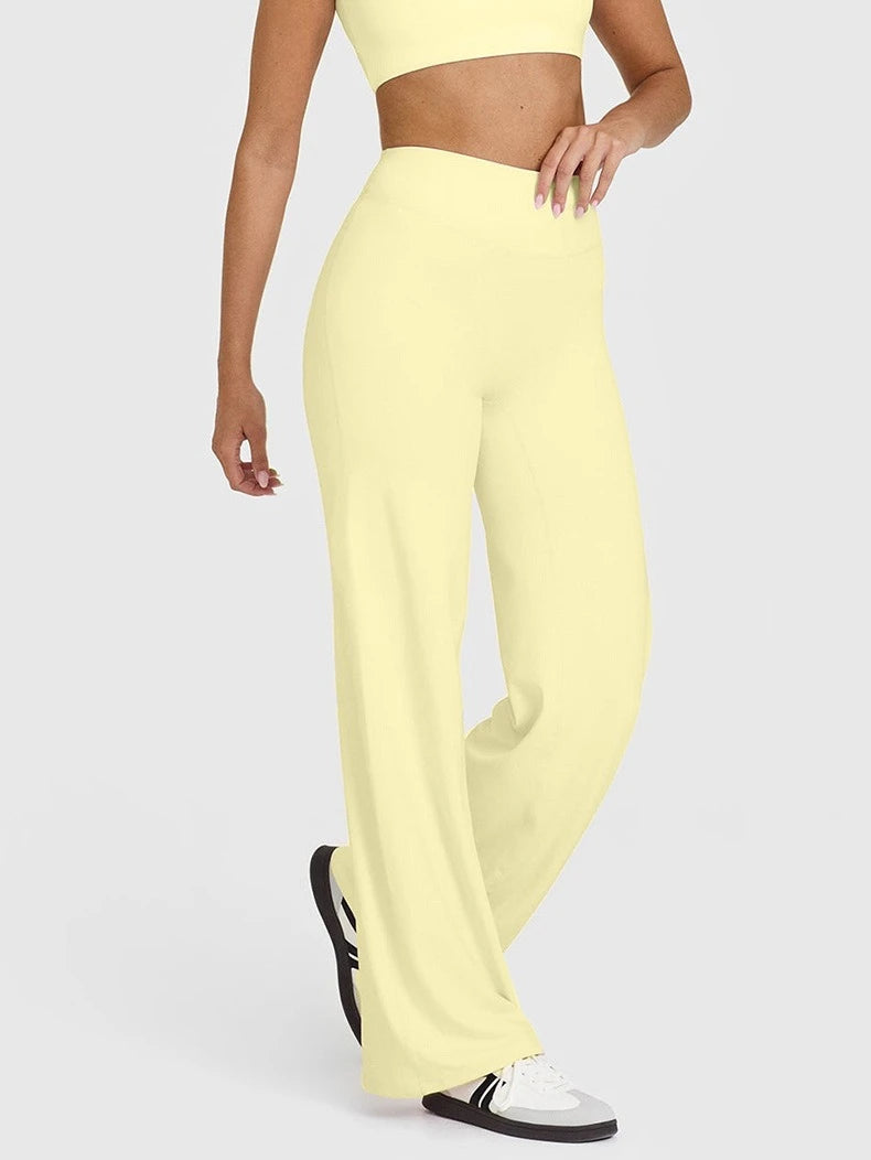 STOUREG Sport Trousers Straight-Leg Pants Ultra Soft Butter Fabric Women's Mid-Waist Yoga Pants GYM Naked Feel Pilates Running