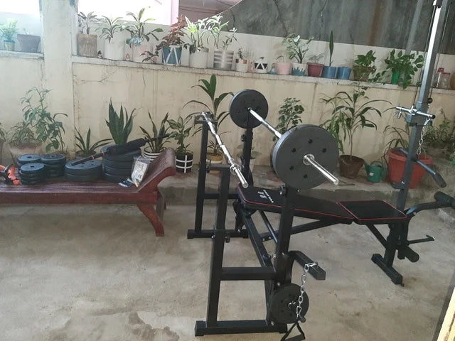 Multi-Function Barbell Weight Lifting Power Rack Adjustable Bench Gym Fitness Equipment Strength Dumbbell Bench