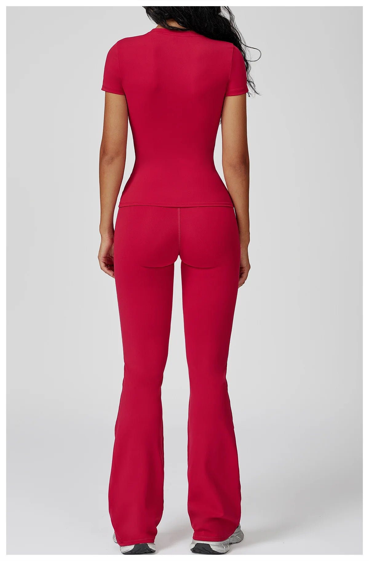 Women  Yoga Set 2PCS Workout Set Sportswear Gym Clothing Fitness Long Sleeve High Waist Leggings Cycling Shorts Sports Suits