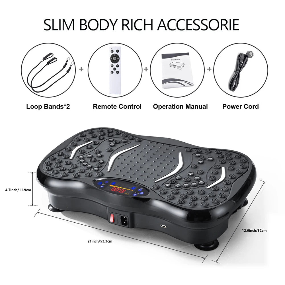 Vibration Plate Exercise Machine Bluetooth-Compatible Rhythm Machine Adjustable Speed Full Body Shaker Workout Vibrate Platform