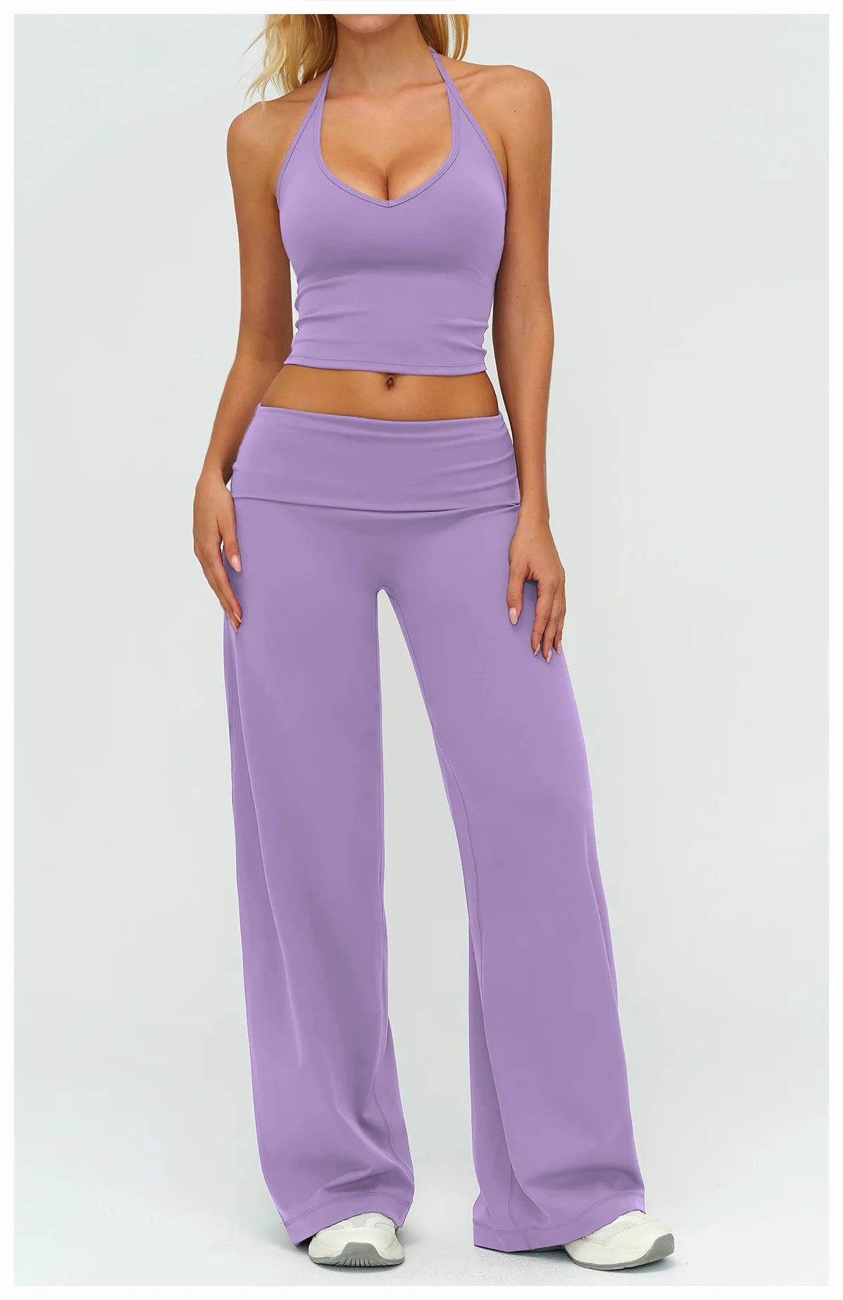 Wide-leg Pants Yoga Fitness Exercise Elastic Bell Bottom Pants Gym Clothing Women Casual Outdoor Running Sports Yoga Pants