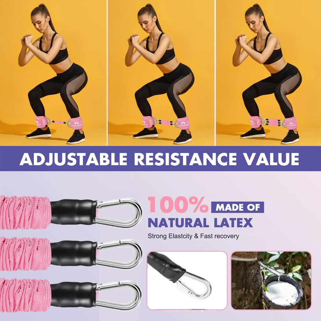 Ankle Resistance Bands with Cuffs, Ankle Bands for Working Out, Ankle Resistance Band, Glutes Workout Equipment, Butt Exercise F