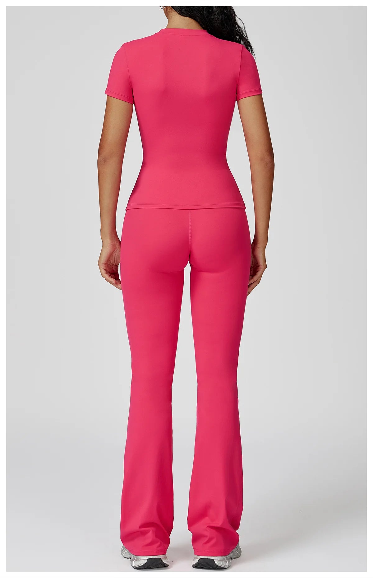 Women  Yoga Set 2PCS Workout Set Sportswear Gym Clothing Fitness Long Sleeve High Waist Leggings Cycling Shorts Sports Suits