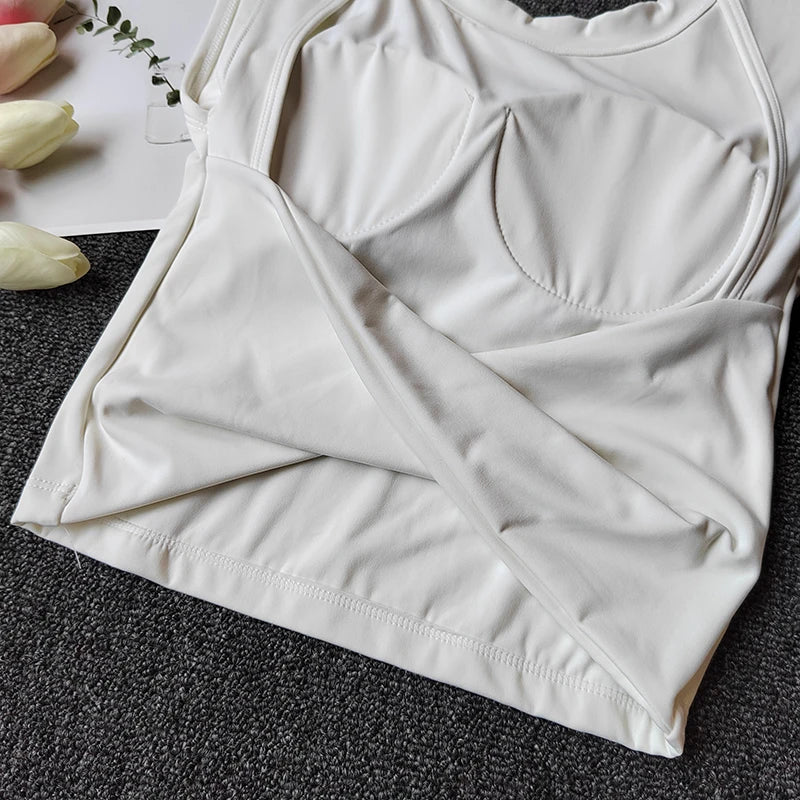 Sexy Short Yoga Top Backless Fixed Chest Pad Sports T-shirt Vest Women's Tight Quick Drying Slimming Yoga Suit Top Clothing