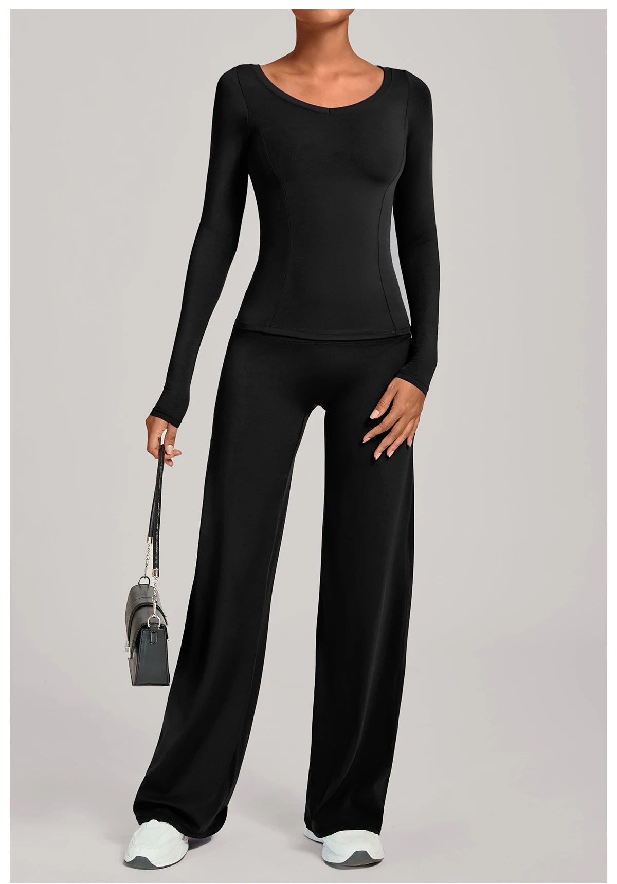 SWELTERING 2PCS Yoga Workout Suits  Women Athletic Wear Gym Legging Fitness Set Sports Long Sleeve Suits Female Sportswear