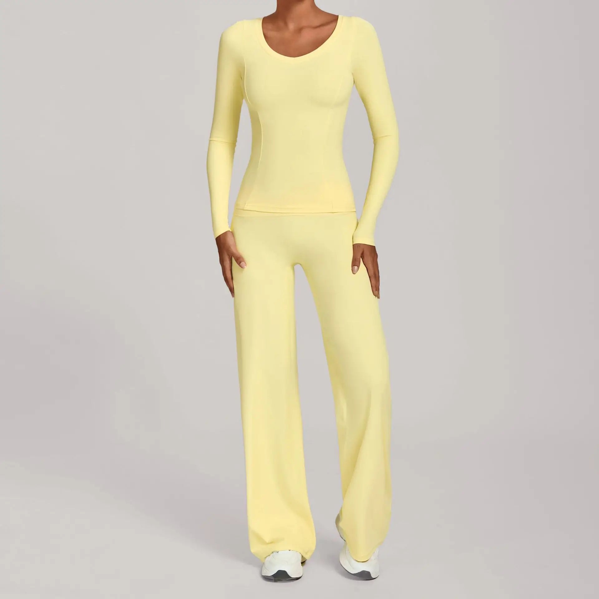 SWELTERING 2PCS Yoga Workout Suits  Women Athletic Wear Gym Legging Fitness Set Sports Long Sleeve Suits Female Sportswear