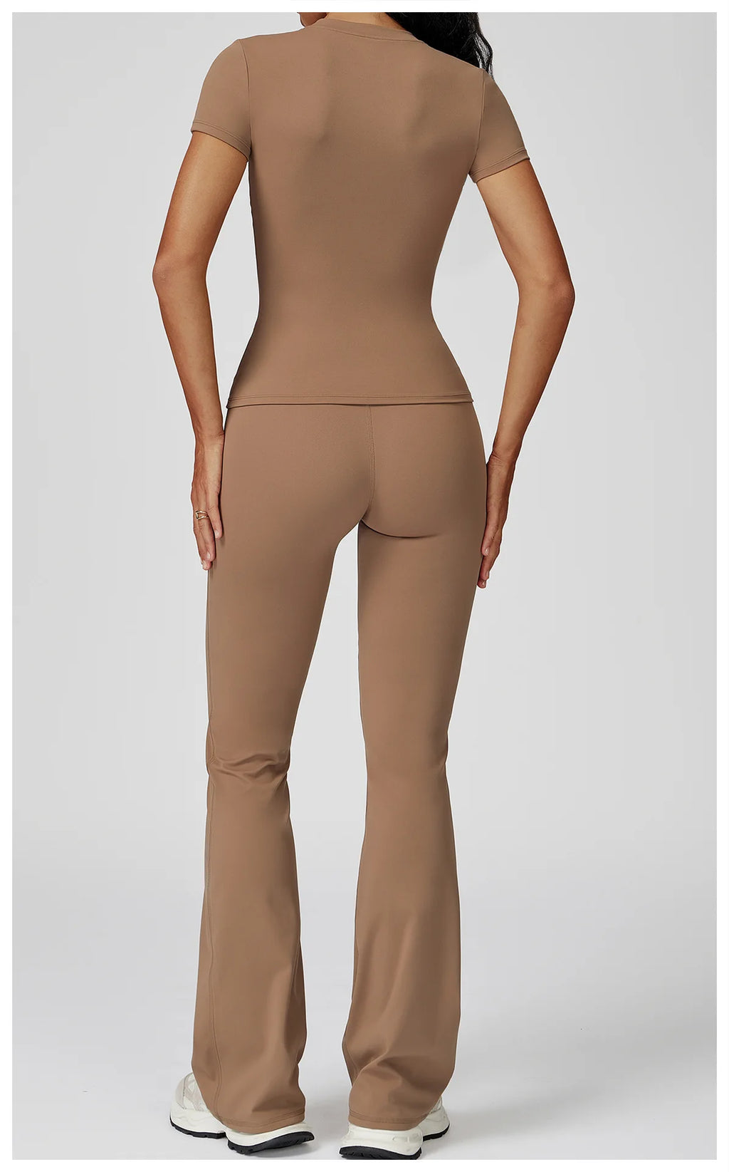 Women  Yoga Set 2PCS Workout Set Sportswear Gym Clothing Fitness Long Sleeve High Waist Leggings Cycling Shorts Sports Suits