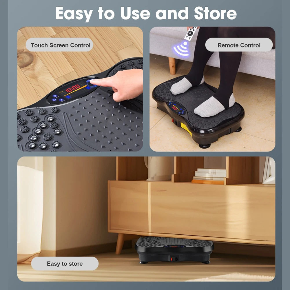 Vibration Plate Exercise Machine Bluetooth-Compatible Rhythm Machine Adjustable Speed Full Body Shaker Workout Vibrate Platform