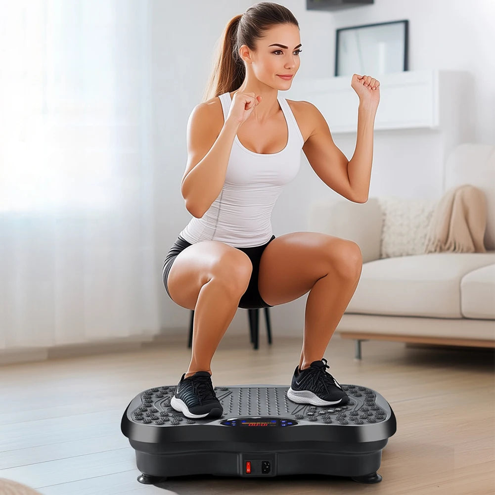 Vibration Plate Exercise Machine Bluetooth-Compatible Rhythm Machine Adjustable Speed Full Body Shaker Workout Vibrate Platform