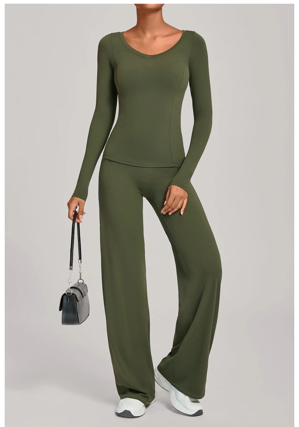 SWELTERING 2PCS Yoga Workout Suits  Women Athletic Wear Gym Legging Fitness Set Sports Long Sleeve Suits Female Sportswear