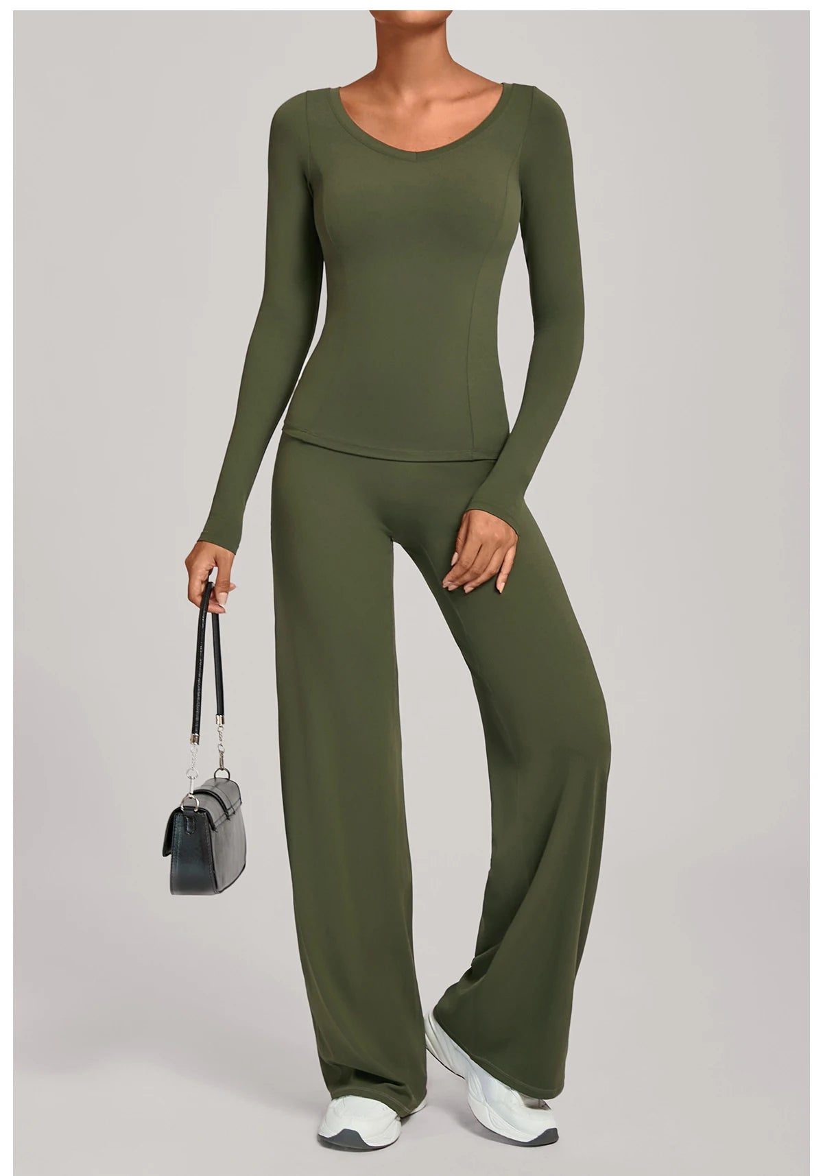 SWELTERING 2PCS Yoga Workout Suits  Women Athletic Wear Gym Legging Fitness Set Sports Long Sleeve Suits Female Sportswear