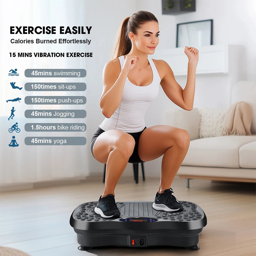 Vibration Plate Exercise Machine Bluetooth-Compatible Rhythm Machine Adjustable Speed Full Body Shaker Workout Vibrate Platform