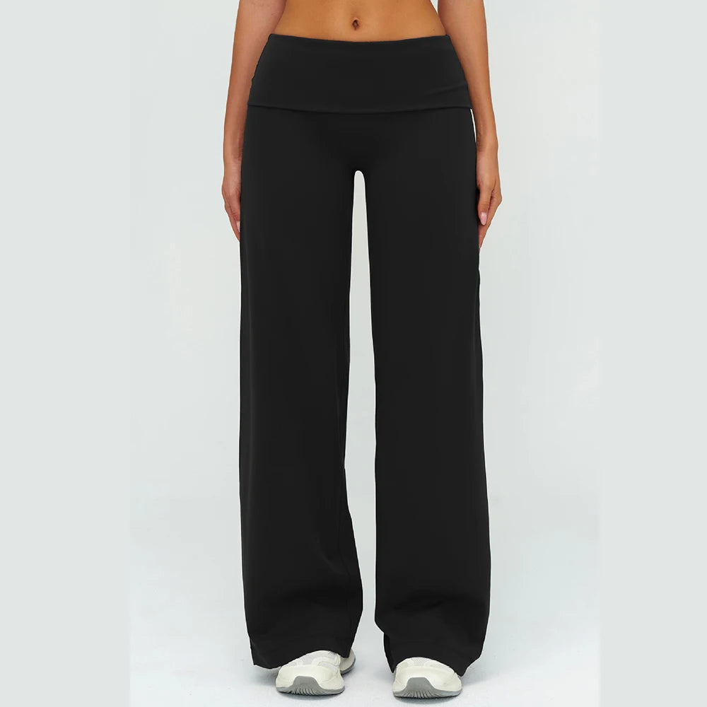 Wide-leg Pants Yoga Fitness Exercise Elastic Bell Bottom Pants Gym Clothing Women Casual Outdoor Running Sports Yoga Pants