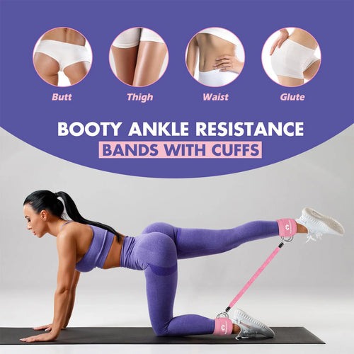 Ankle Resistance Bands with Cuffs, Ankle Bands for Working Out, Ankle Resistance Band, Glutes Workout Equipment, Butt Exercise F