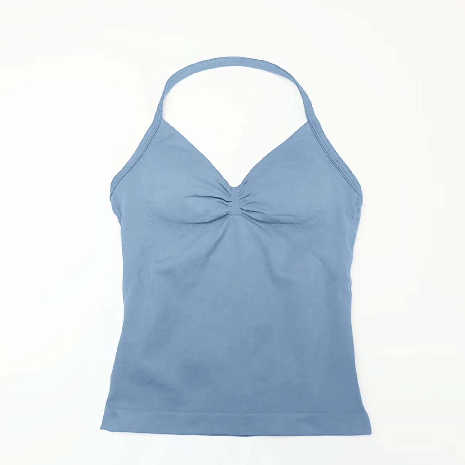 NCLAGEN Gym Longline Strappy Top Women Seamless Yoga Tank With Removable Pads V Neck Workout Clothes Sports Running Fitness Vest