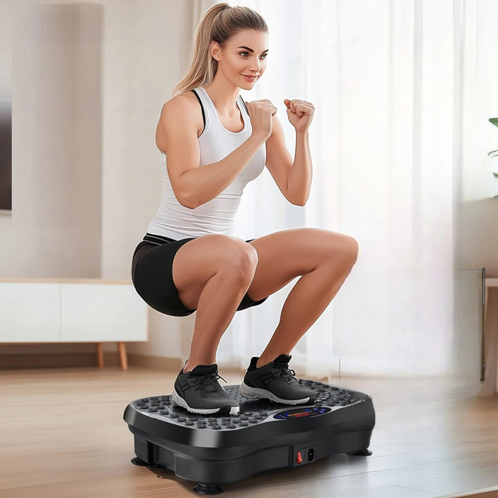 Vibration Plate Exercise Machine Bluetooth-Compatible Rhythm Machine Adjustable Speed Full Body Shaker Workout Vibrate Platform