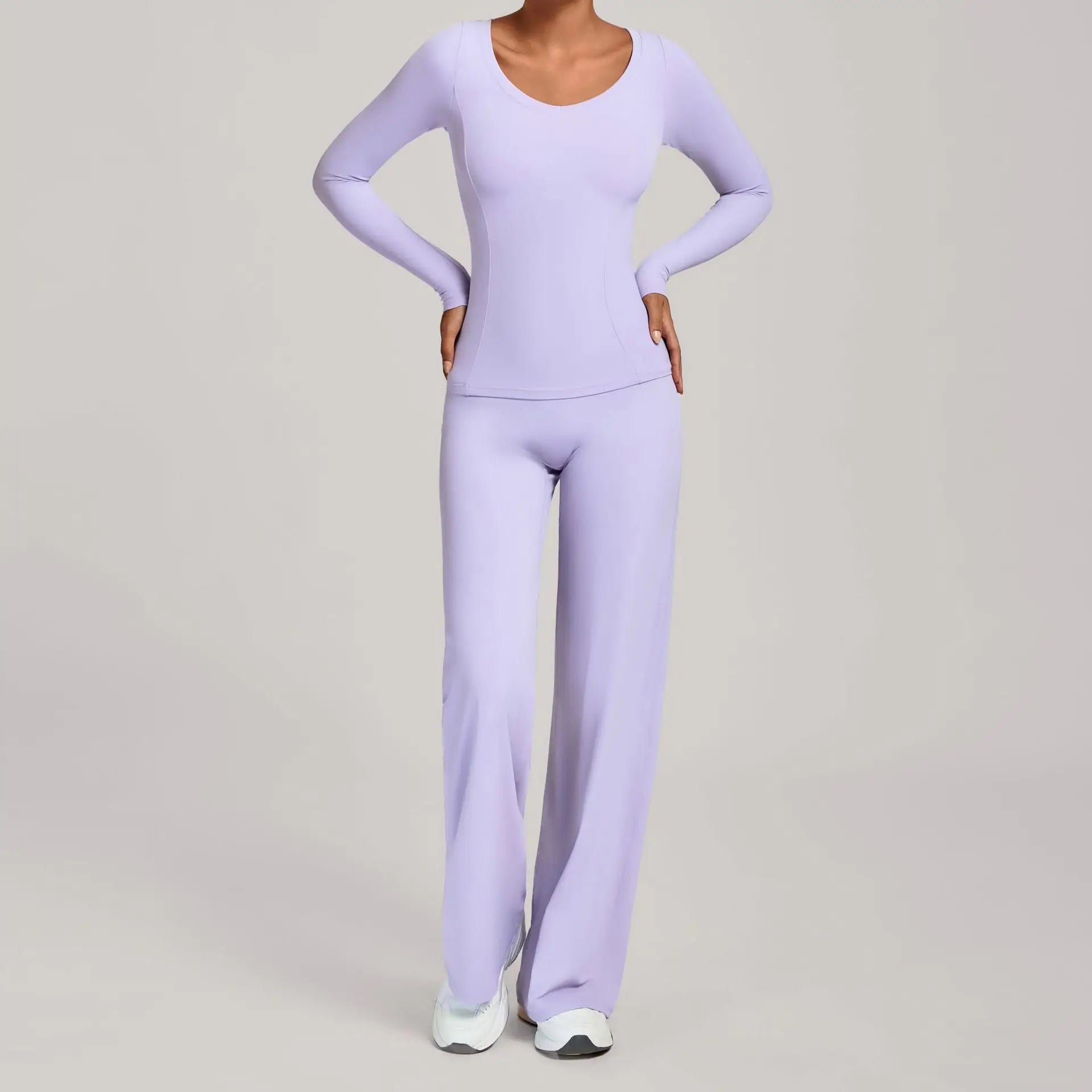 SWELTERING 2PCS Yoga Workout Suits  Women Athletic Wear Gym Legging Fitness Set Sports Long Sleeve Suits Female Sportswear