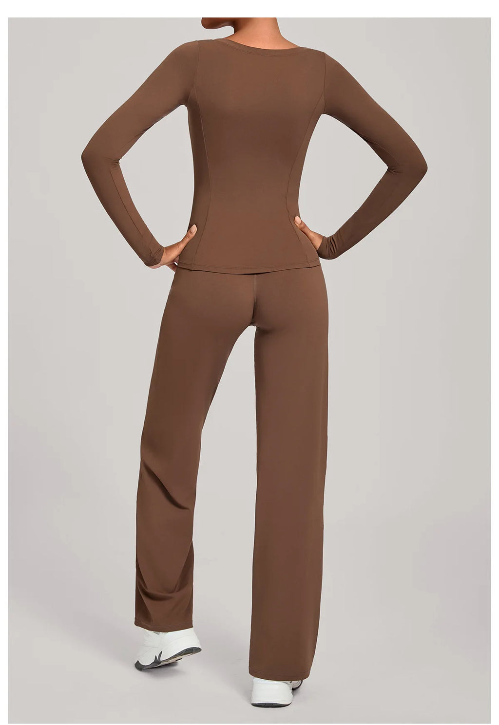 SWELTERING 2PCS Yoga Workout Suits  Women Athletic Wear Gym Legging Fitness Set Sports Long Sleeve Suits Female Sportswear