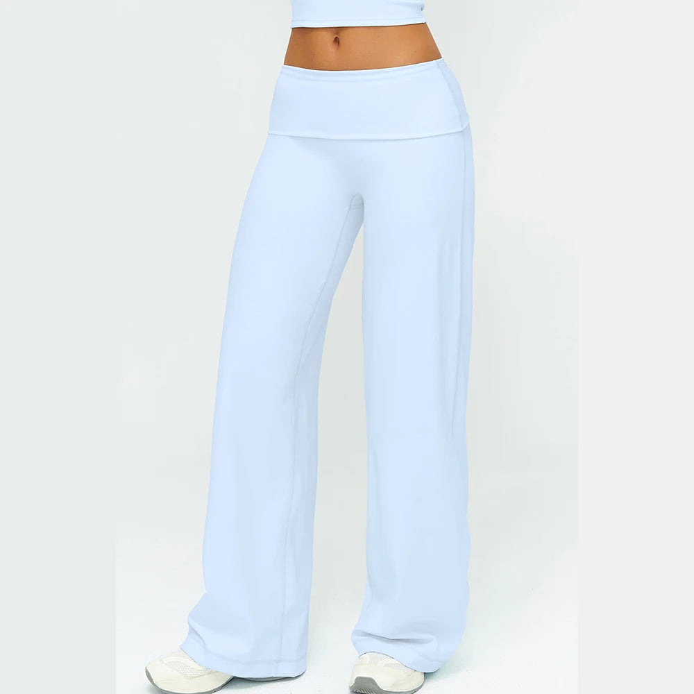 Wide-leg Pants Yoga Fitness Exercise Elastic Bell Bottom Pants Gym Clothing Women Casual Outdoor Running Sports Yoga Pants