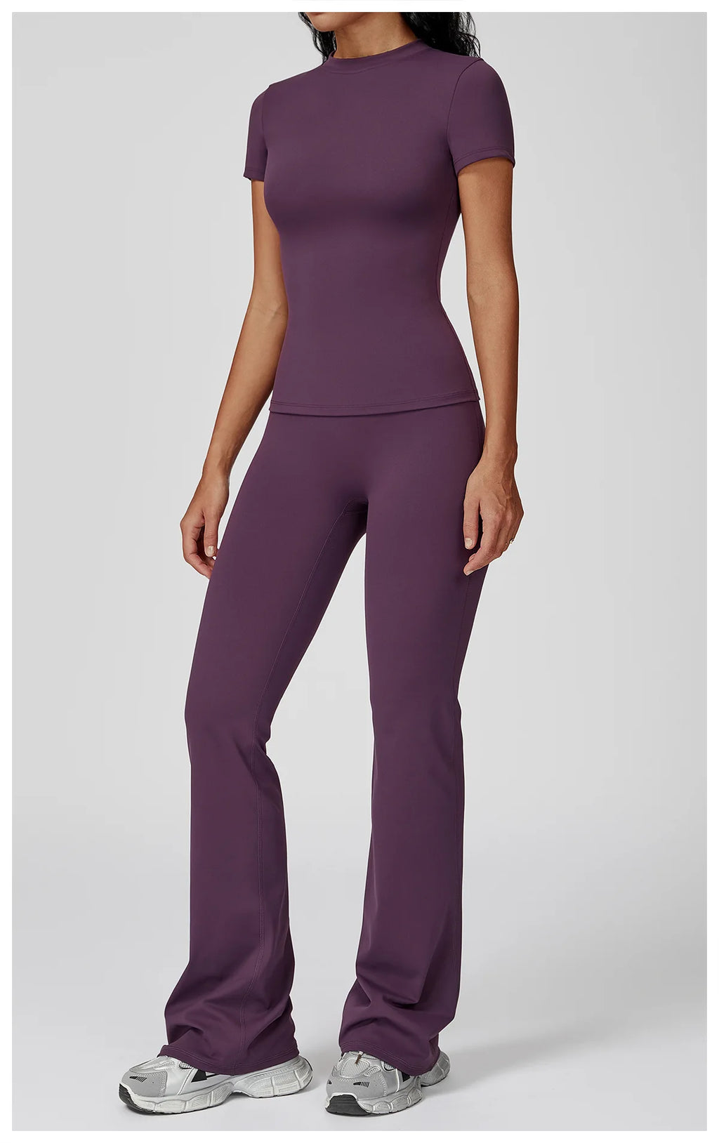 Women  Yoga Set 2PCS Workout Set Sportswear Gym Clothing Fitness Long Sleeve High Waist Leggings Cycling Shorts Sports Suits