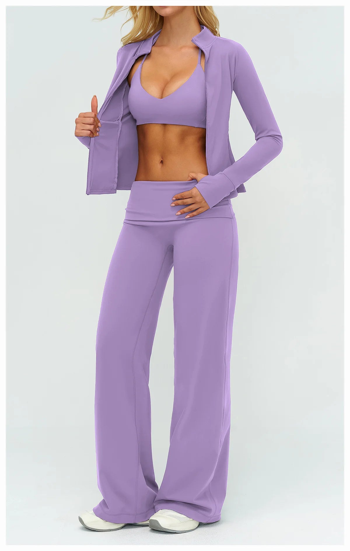 Wide-leg Pants Yoga Fitness Exercise Elastic Bell Bottom Pants Gym Clothing Women Casual Outdoor Running Sports Yoga Pants