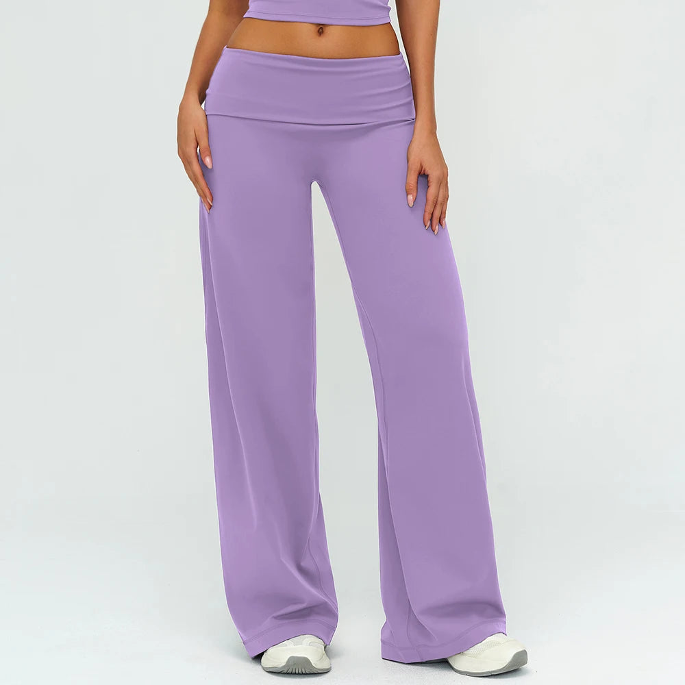 Wide-leg Pants Yoga Fitness Exercise Elastic Bell Bottom Pants Gym Clothing Women Casual Outdoor Running Sports Yoga Pants